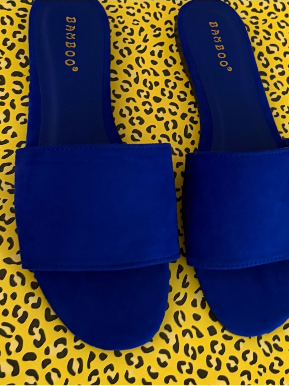 Bamboo Blue Slides Sandals 7 New
